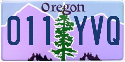 OR license plate 011YVQ