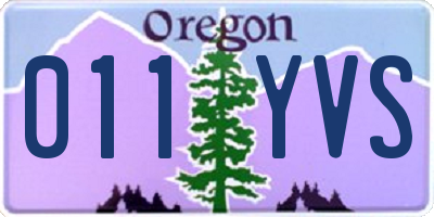 OR license plate 011YVS