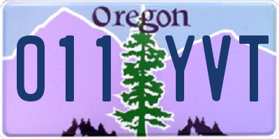 OR license plate 011YVT