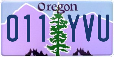 OR license plate 011YVU