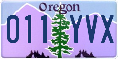 OR license plate 011YVX