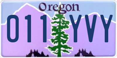 OR license plate 011YVY