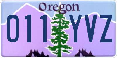 OR license plate 011YVZ