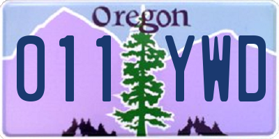 OR license plate 011YWD