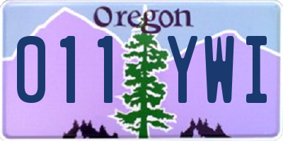 OR license plate 011YWI