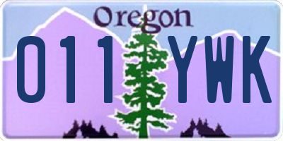 OR license plate 011YWK