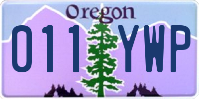 OR license plate 011YWP