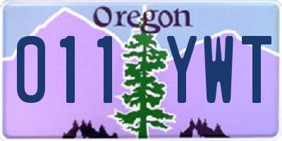 OR license plate 011YWT