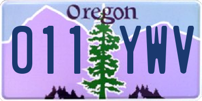 OR license plate 011YWV