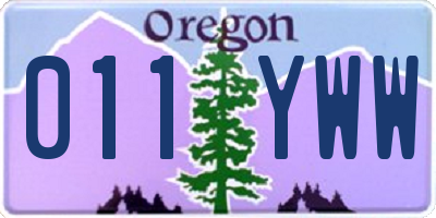 OR license plate 011YWW