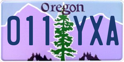 OR license plate 011YXA