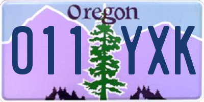 OR license plate 011YXK