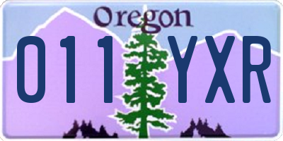 OR license plate 011YXR