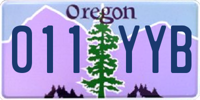 OR license plate 011YYB