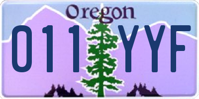 OR license plate 011YYF