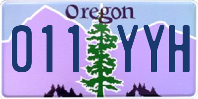 OR license plate 011YYH