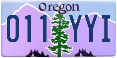 OR license plate 011YYI