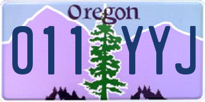 OR license plate 011YYJ