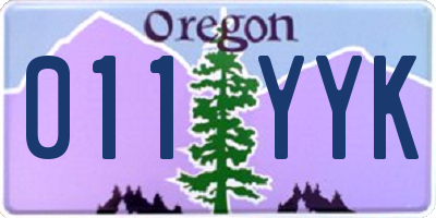OR license plate 011YYK
