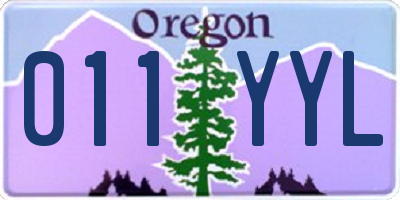 OR license plate 011YYL