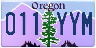 OR license plate 011YYM