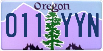 OR license plate 011YYN