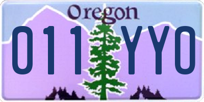 OR license plate 011YYO