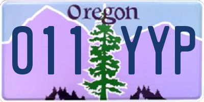 OR license plate 011YYP