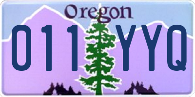 OR license plate 011YYQ
