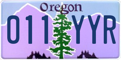 OR license plate 011YYR
