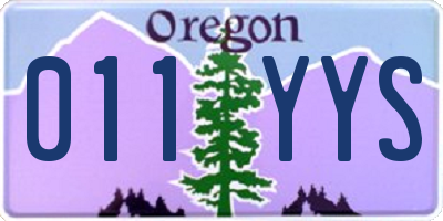 OR license plate 011YYS