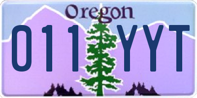 OR license plate 011YYT