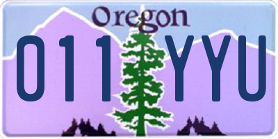 OR license plate 011YYU
