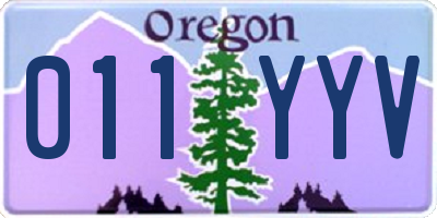 OR license plate 011YYV