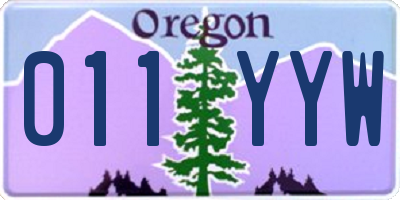 OR license plate 011YYW