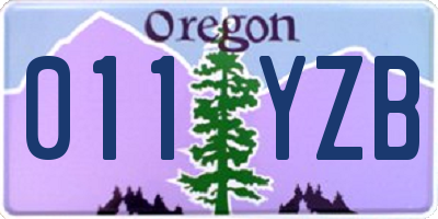 OR license plate 011YZB