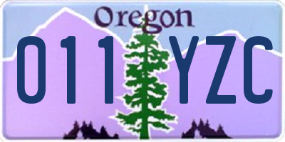 OR license plate 011YZC