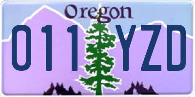 OR license plate 011YZD