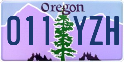 OR license plate 011YZH