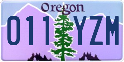 OR license plate 011YZM