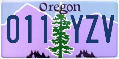 OR license plate 011YZV