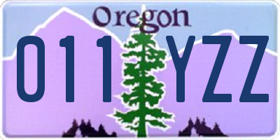 OR license plate 011YZZ