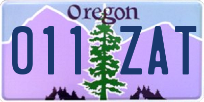 OR license plate 011ZAT