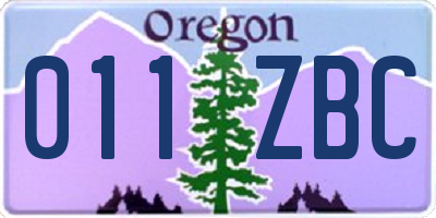 OR license plate 011ZBC