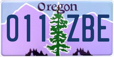 OR license plate 011ZBE