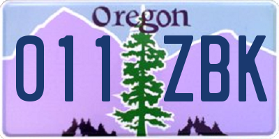 OR license plate 011ZBK