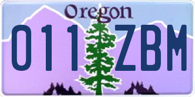 OR license plate 011ZBM