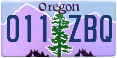 OR license plate 011ZBQ