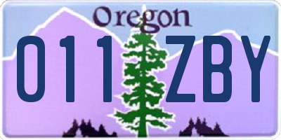 OR license plate 011ZBY