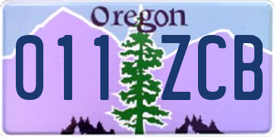 OR license plate 011ZCB